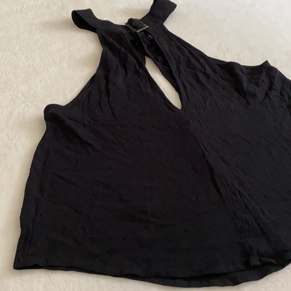 Free People | Twist & Shout Keyhole Buckle Halter Tank Top Black OB524991 (XS) - Picture 12 of 16